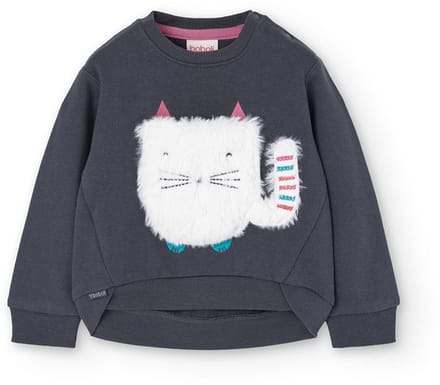 Boboli Fleece Sweatshirt Grijs 12 Months Meisje
