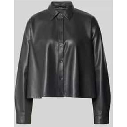 relaxed fit overhemdjack in lederlook model 'Zeather'