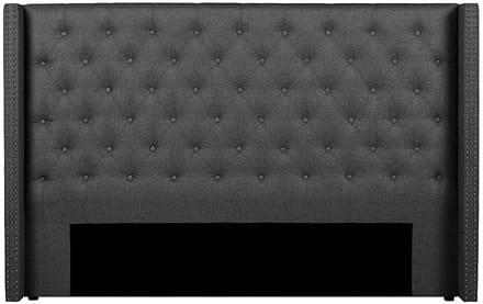 Vente-unique Gestoffeerd hoofdbord - 190 cm - Stof - Grijs - MASSIMO L 193 cm x H 125 cm x D 20 cm