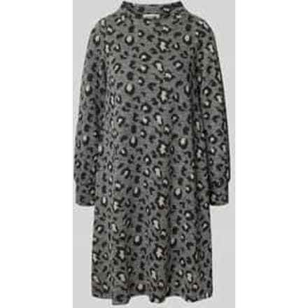 Knielange jerseyjurk in all-over look