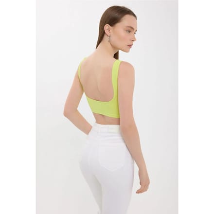 Mouwloze Ronde Hals Top met Rugdetail