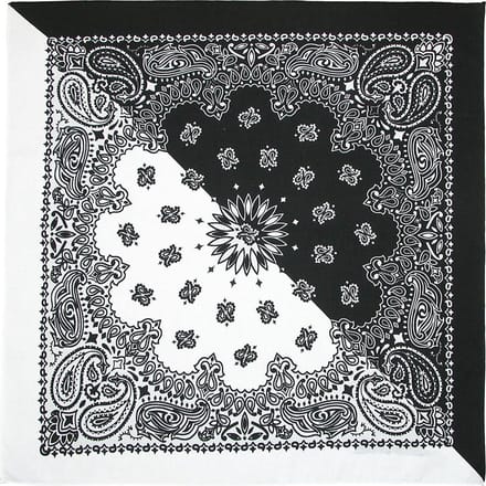 Fako Fashion - Paisley Bandana - Half/Half - Duo - Zwart/Wit