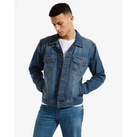 WRANGLER CLASSIC JACKET MID STONE DENIM JACKET-HEREN