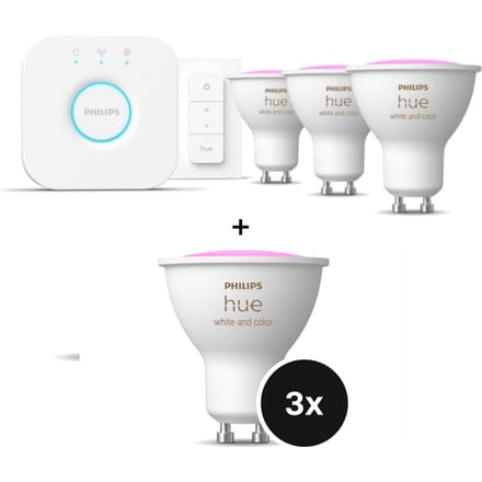 Philips Hue Smart Ledspot White And Color Ambiance - 400lm - Gu10 - 4.2w - 3 Stuks