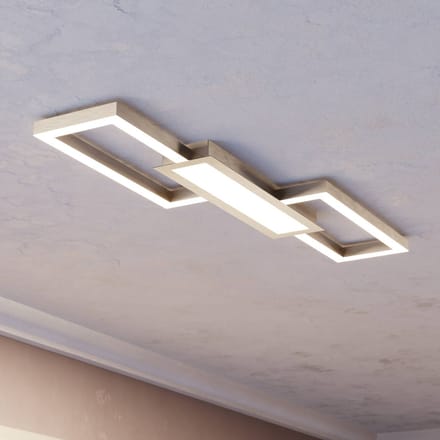 EGLO LED plafondlamp Monirote, mat nikkel, lengte 78 cm, aluminium, CCT