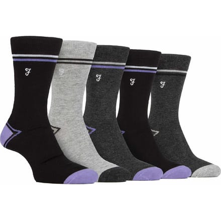 5-Pack Heren Bamboo Felgekleurde Gestreepte Sokken