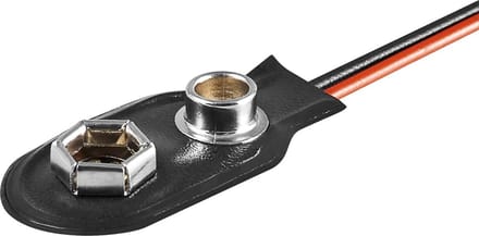 Batterijhouder voor 1 9V/E-batterij - kabel met open einde - versie 1