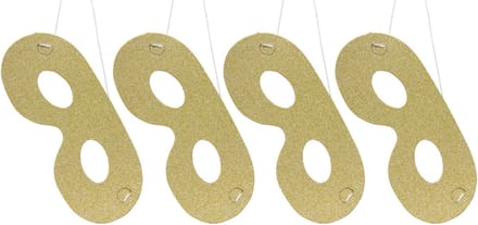 Folat - Goudkleurige Glitter Maskers - 4 stuks