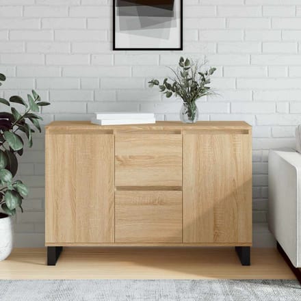 vidaXL - Dressoir - 101,5x35x70 - cm - bewerkt - hout - sonoma - eikenkleurig