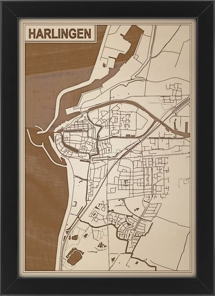 Decoratief Beeld - Houten Van Harlingen - Hout - Bekroned - Bruin - 21 X 30 Cm