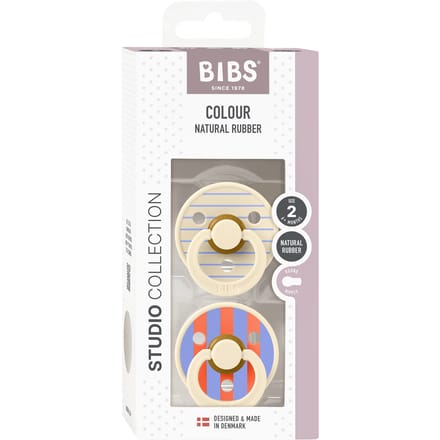 BIBS Pacifier Studio Colour Pin Latex Size 2 Ivory Hush Mix 2 st