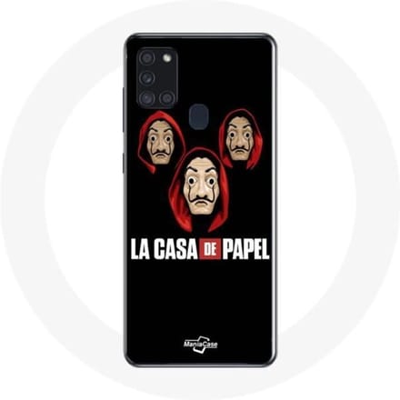Samsung Galaxy A21S hoesje La casa de papel Masker en logo