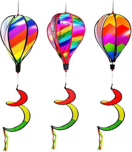 Windspinners Set - Decoratieve molentjes - Buiten versieren - Dubbellaags ontwerp - 3-delig - Meerdere kleuren