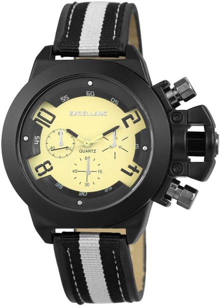 EXCELLANC herenhorloge imitatieleer Mineralglas