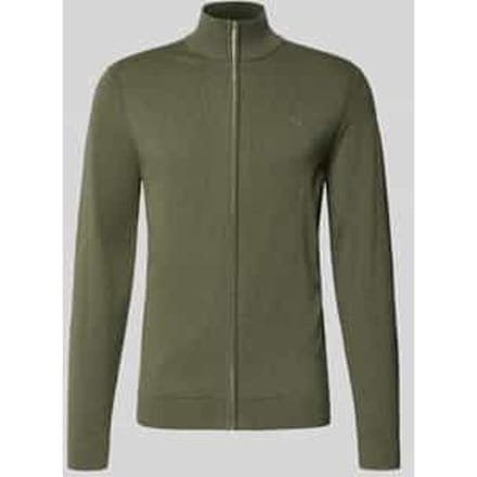 Tom Tailor - Gebreid vest met opstaande kraag - Maat XL - tea leaf melange