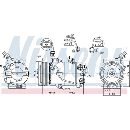 Compressor, airconditioner NISSENS 890564