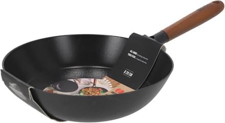 Wok pan 28 cm met keramische coating en houten handvat