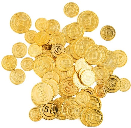 Piraten schatkist speelgoed munten - goud - 400x stuks - kunststof