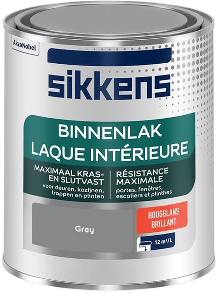 Sikkens - Binnenlak Hoogglans - Grey - Mengverf - 750 Ml