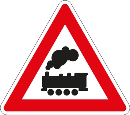 Onbewaakte spoorwegovergang sticker, J11 150 mm