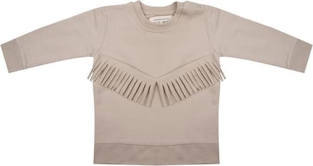 Little Indians Sweater Boho Meisjes Katoen Taupe Maat 86