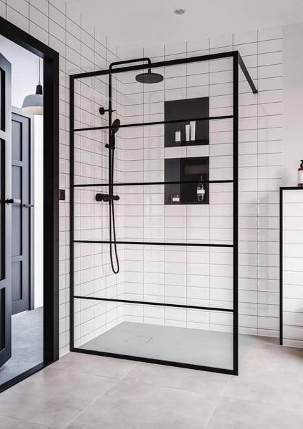 Saqu Miralo Douchewand - Incl. Antikalk 90x200 cm - Mat Zwart - Inloopdouche