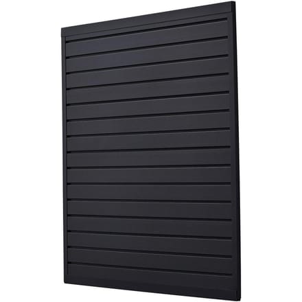 4 x 4 ft Lamellenwandpanelen PVC Zwart Garage Lamellenwand met Modulair Ontwerp