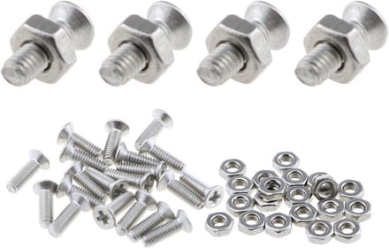 20x M2.5 x 8mm Paneelschroeven en Moeren Set - RVS Platte Kop Schroefbevestiging