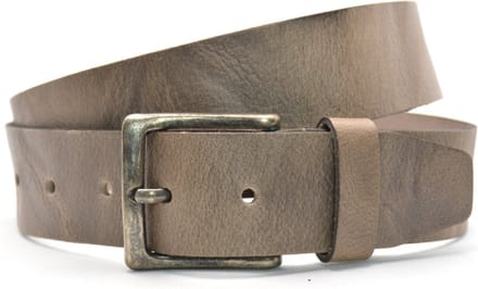 Timbelt Stoere Leren riem grijs 4,5 cm breed - 100% nerfleder - Heren riem / dames riem - jeansriem met zwarte gesp - Riemmaat 85 - totale lengte riem 100 cm | Nikkelvrije gesp