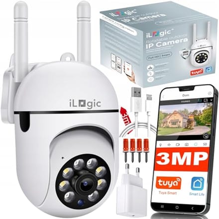 WLAN IP-camera 3MPx met Full HD, 8X zoom, bewegingsdetectie en IR nachtzicht