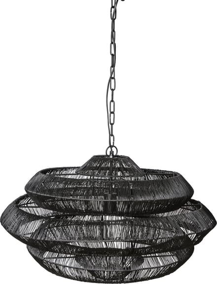 PTMD Jeff Hanglamp - H44 x Ø69 cm - Ijzer - Zwart