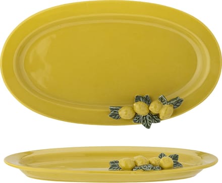 Bloomingville Serveerschaal aardewerk geel Limone 36cm