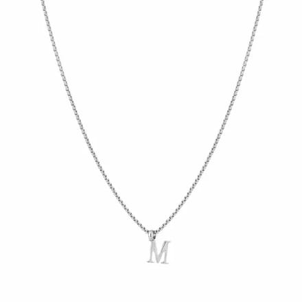 Bijoutheek Collier Letter M Zilver