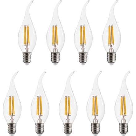 4W LED Lamp E14 LED Lampen Warm Wit 2700K Vintage Stijl LED Lamp 40W Equivalent, 9 Stuks transparant