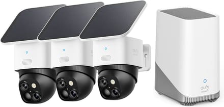 eufy Security SoloCam S340 - 360° buitencamera 3 PACK + Homebase 3 - Bundelvoordeel