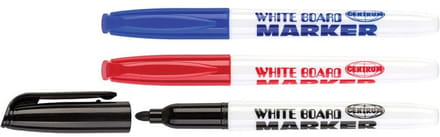 Centrum Whiteboard marker/stift - 3x stuks - multi - uitwisbaar - kantoor/ school artikelen - set - ronde top