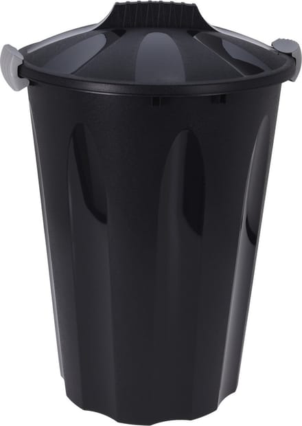 Storage Solutions wasmand met deksel - 40 liter - zwart - kunststof
