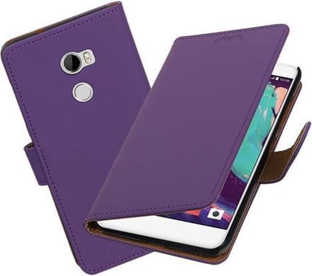 BestCases.nl HTC One X10 Effen booktype hoesje Paars