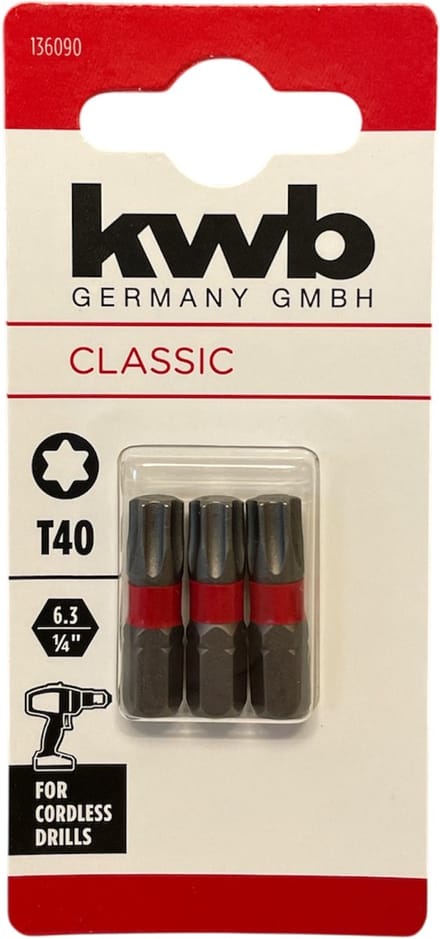 KWB 3 bitjes standaard 25mm T40