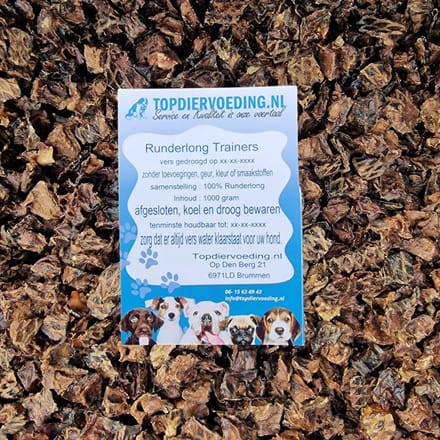 Runderlong Trainers Hondensnacks - Vers Gedroogd en Vetarm - 1 KG
