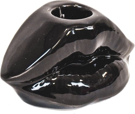 Housevitamin Lips Don't Lie Kandelaar - Dopamine Decor - Eyecatcher - Zwart - 10,5x6,5x5,5cm