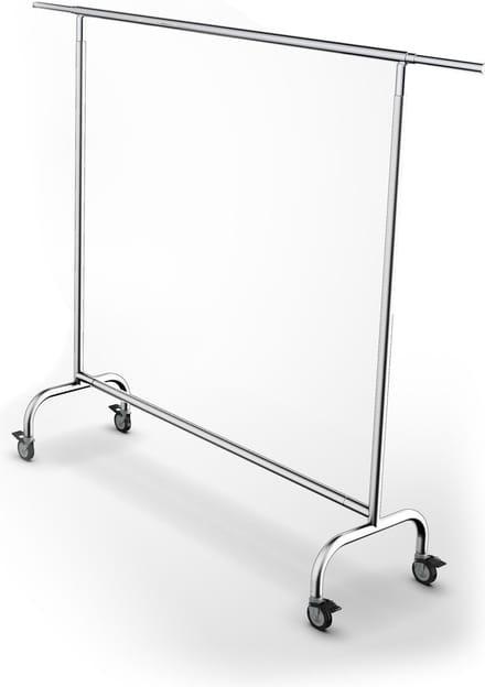 Gruppo Corso Kledingrek Chroom 167 cm Hoog - Op Wielen - Verstelbaar