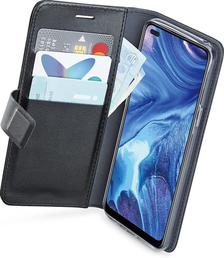Azuri walletcase - magnetic closure & 3 cardslots - zwart - Oppo Reno 4