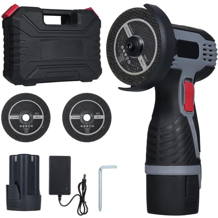Borstelloze Haakse Slijper 17000RPM Accu Haakse Slijper Elektrisch Slijpgereedschap Mini Haakse Slijper Basic Package & 1 Battery-EU plug zwart
