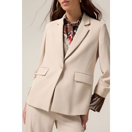 Oltre Single-breasted Blazer In Fluid Fabric Beige Maat: 40 | Blazers Outlet | Dames | Beige