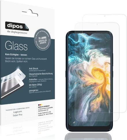dipos – 2x Matte Pantserfolie geschikt voor Logicom Solar Pro | 9H Screenprotector
