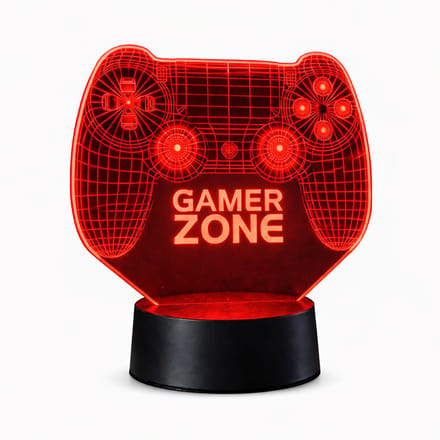 Qware - 3D LED Lamp - Gamer Zone - 16 kleuren & effecten - Acryl lamp - Touch control - Afstandsbediening