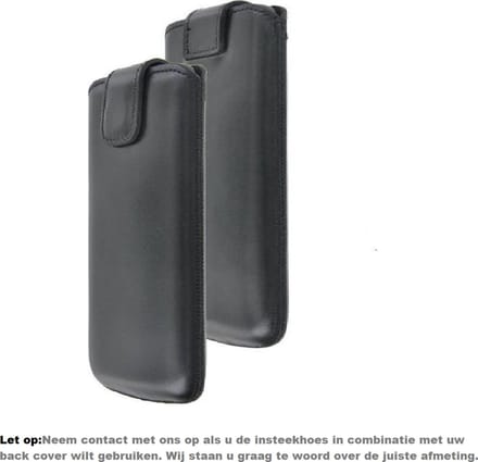iPhone XR hoesje - insteek echt leer Zwart