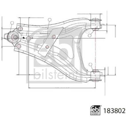 Draagarm, wielophanging FEBI BILSTEIN 183802 Vooras, links,