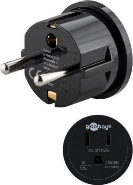 Goobay Reisadapter USA/Japan naar Europa, zwart